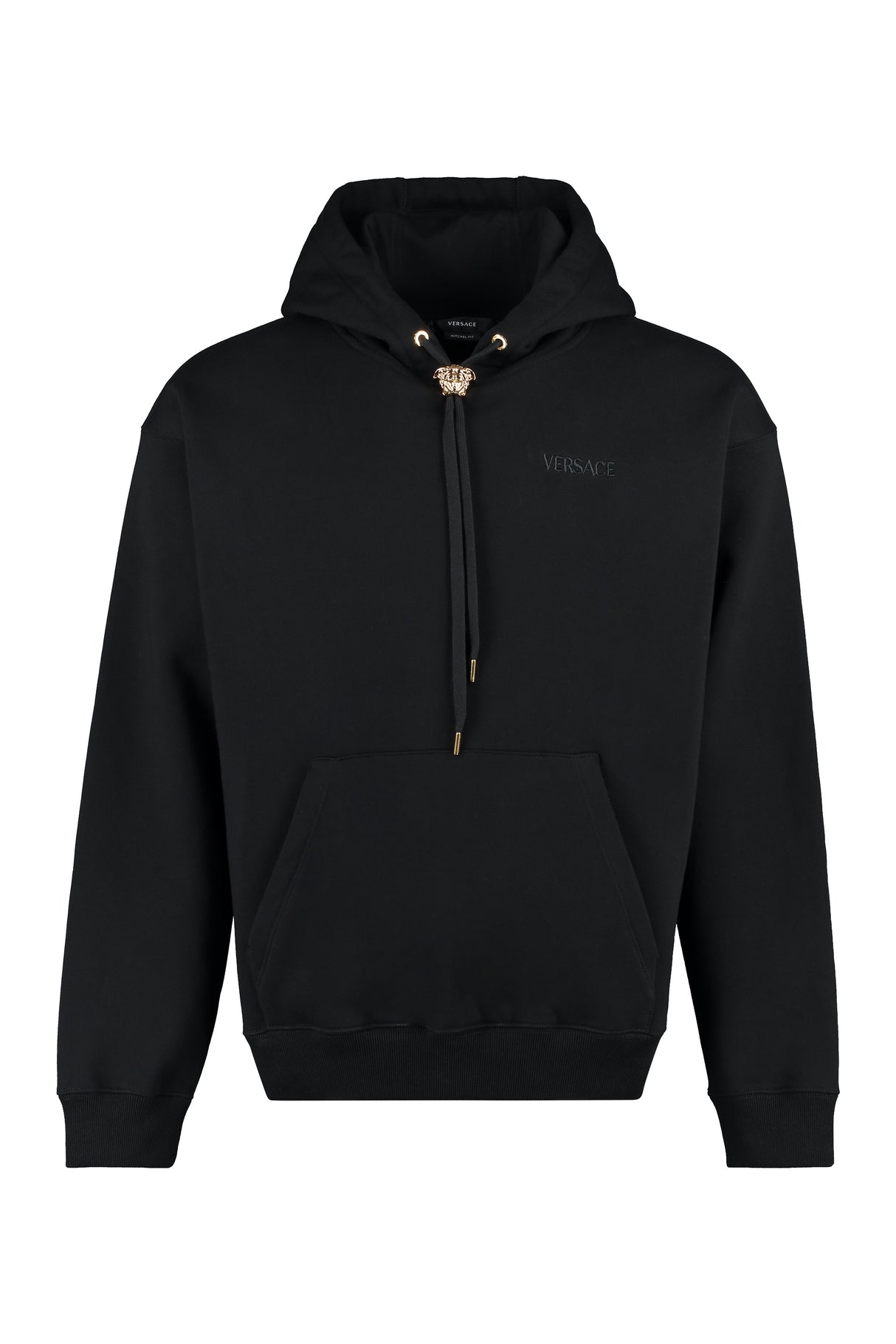 VERSACE Men's Black Ribbed Hoodie