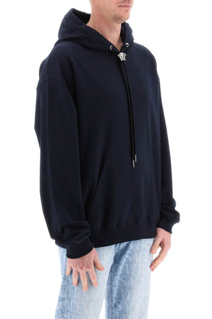 Ribbed Cotton Hoodie for Men - Deep Navy