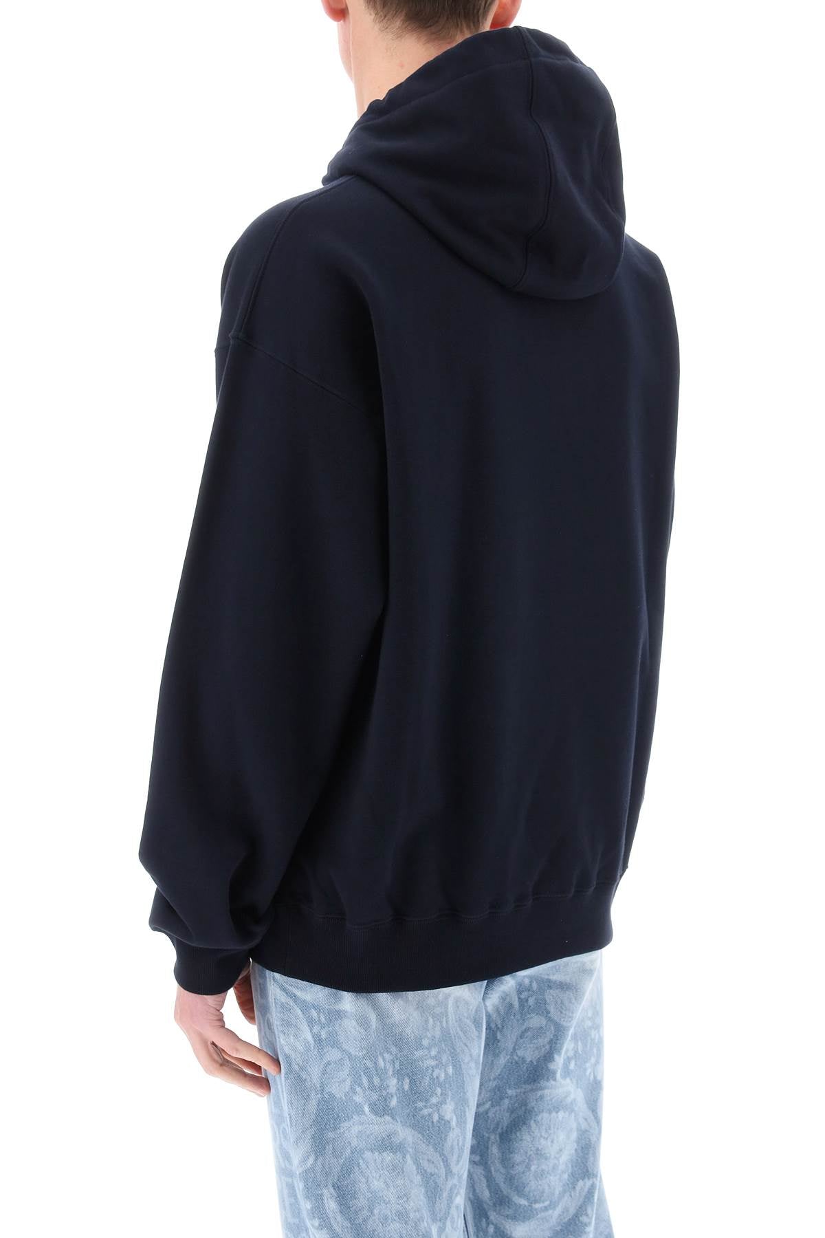 Ribbed Cotton Hoodie for Men - Deep Navy