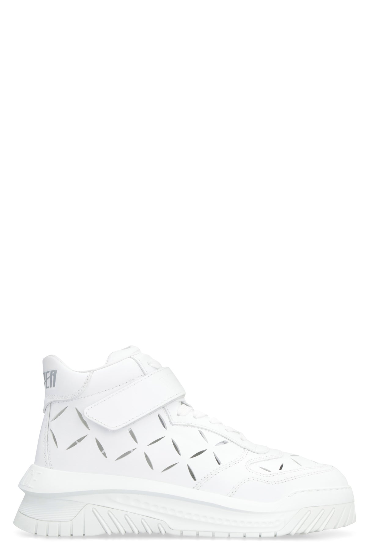 VERSACE White Leather High-Top Sneakers for Men