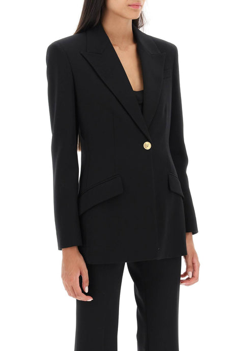 Sophisticated Black Single-Breasted Medusa Jacket for Women