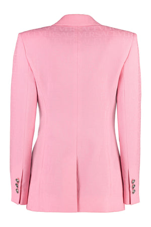 VERSACE Pink Single-Breasted Blazer for Women in Virgin Wool - FW23