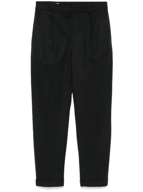 INCOTEX Men's Cropped Tapered Pants in Soft Wool Blend