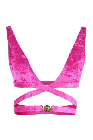 VERSACE Fuchsia Triangle Bikini Top for Women - SS23 Collection