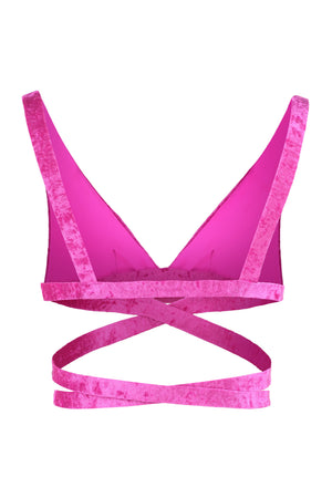 VERSACE Fuchsia Triangle Bikini Top for Women - SS23 Collection