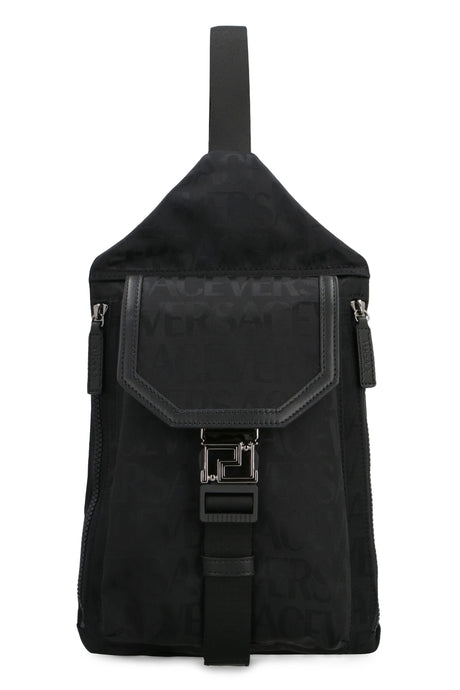 VERSACE Men's Technical Fabric Backpack with Logo