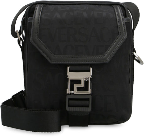 MEN'S ALL-OVER LOGO CANVAS MESSENGER BAG