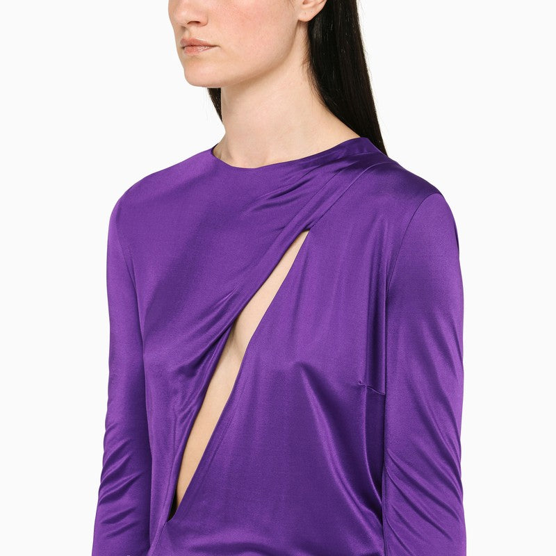 Purple Cut-Out T-Shirt Mini Dress for Women - SS23 Collection