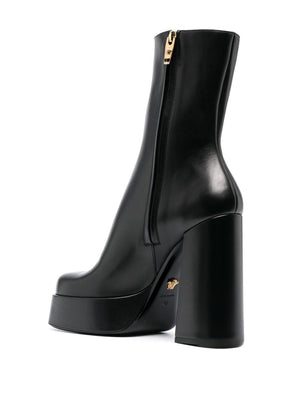 VERSACE Sleek Black Leather Boots - FW23 Collection