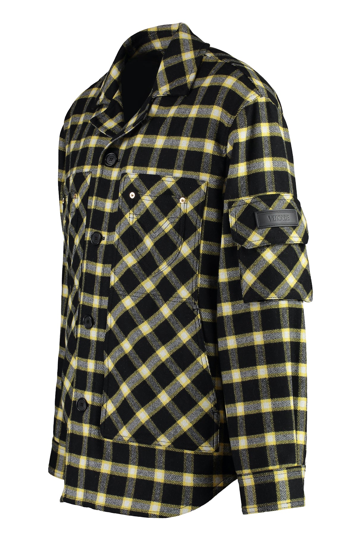 Wool Blend Overshirt for Men - Black