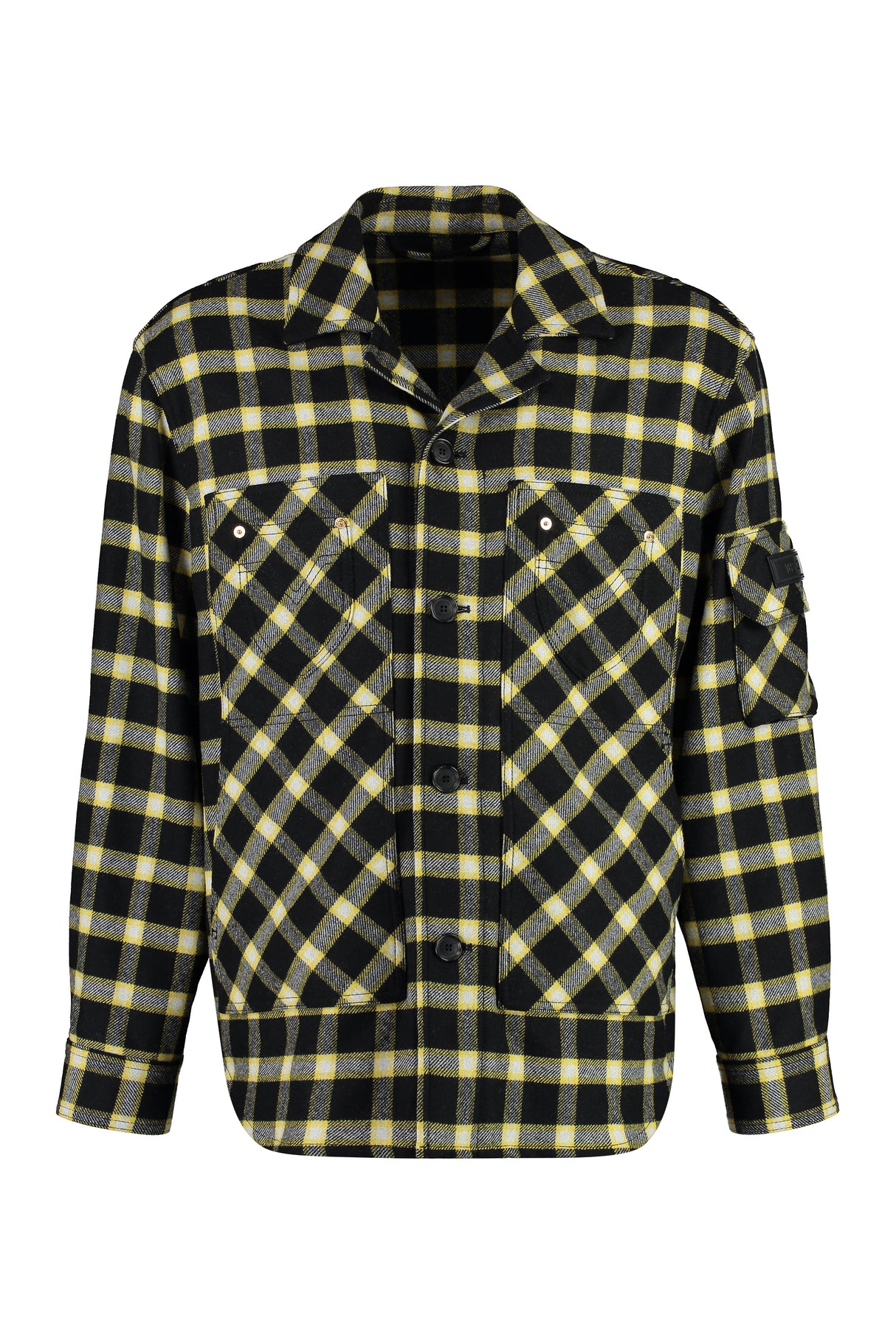 Wool Blend Overshirt for Men - Black