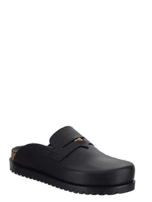 VERSACE Men's Medusa Leather Flat - Black