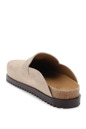 VERSACE Beige Medusa Clogs with Suede and Leather Detail for Men