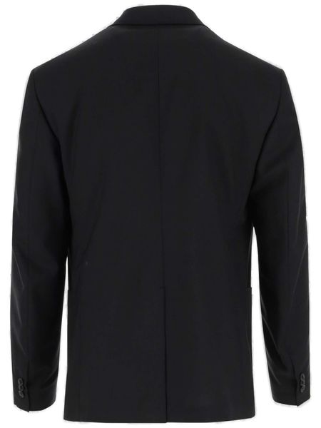 VERSACE Classic Black Wool Single-Breasted Blazer for Men