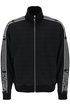 Men's Versace Turtleneck Track Sweatshirt in Black