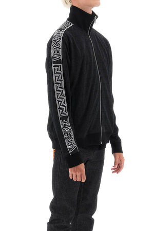 Men's Versace Turtleneck Track Sweatshirt in Black