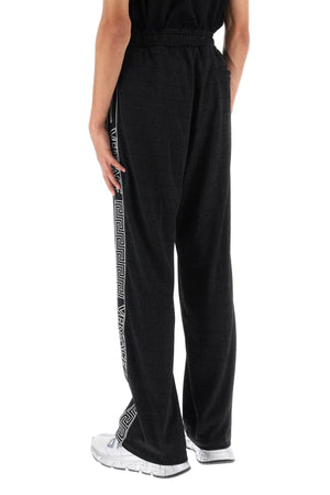 VERSACE Men's Black Greek Print Joggers for FW23