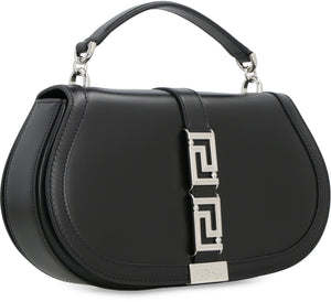 VERSACE Greek Goddess Leather Crossbody Bag in Black