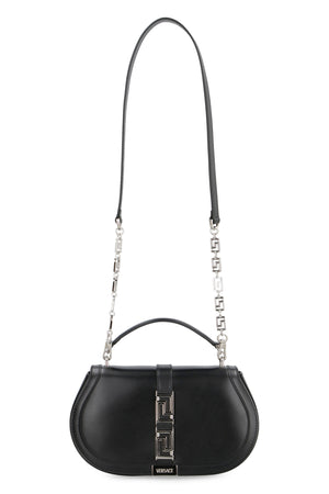 Greek Goddess Leather Crossbody Bag in Black - حقيبة جلدية للكتف امرأة باللون الأسود