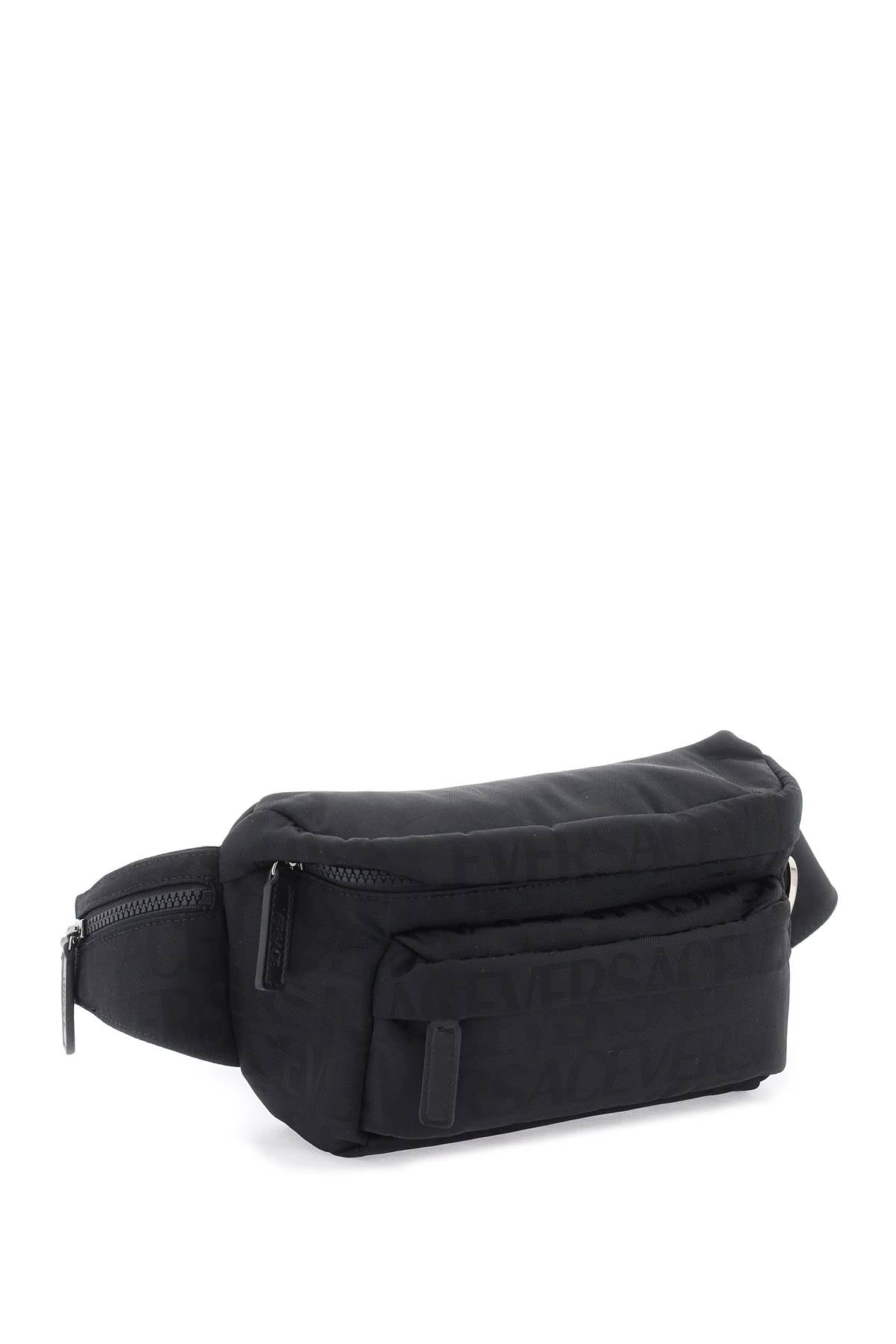 VERSACE Sleek and Sophisticated Black Belt Bag for Men - FW23