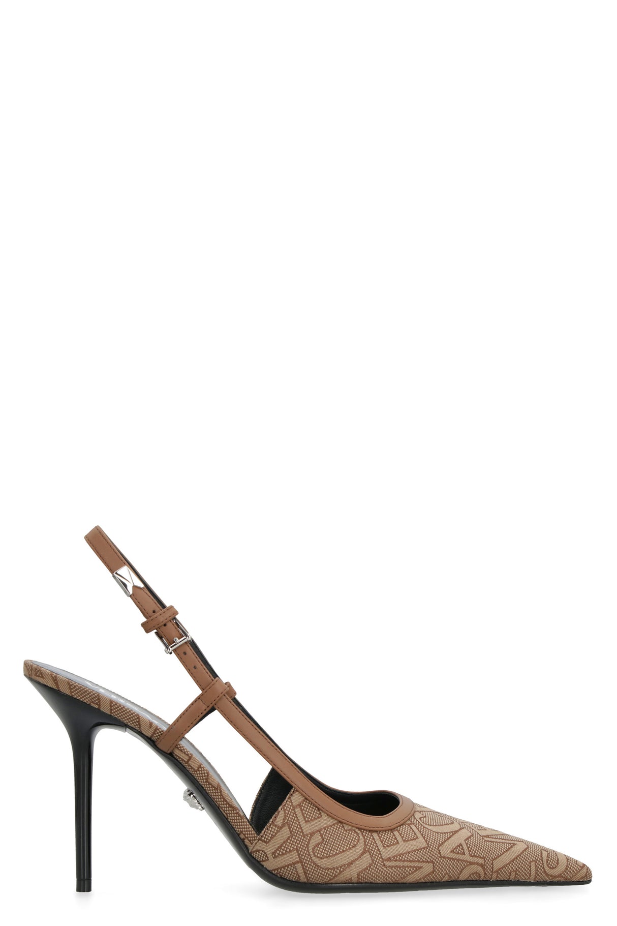 VERSACE Luxurious Brown Fabric Slingback Pumps for Women - FW23 Collection