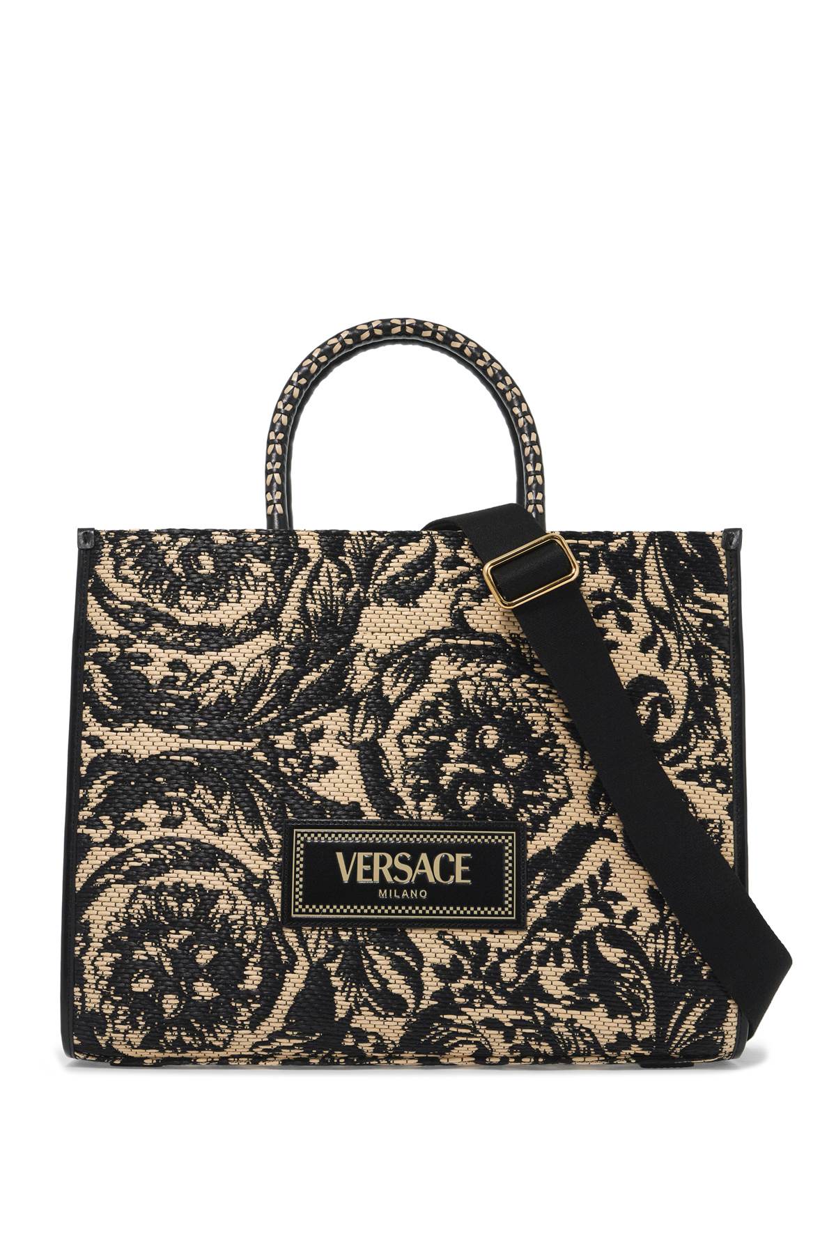 VERSACE Medium Athena Baroque Pattern Tote Handbag