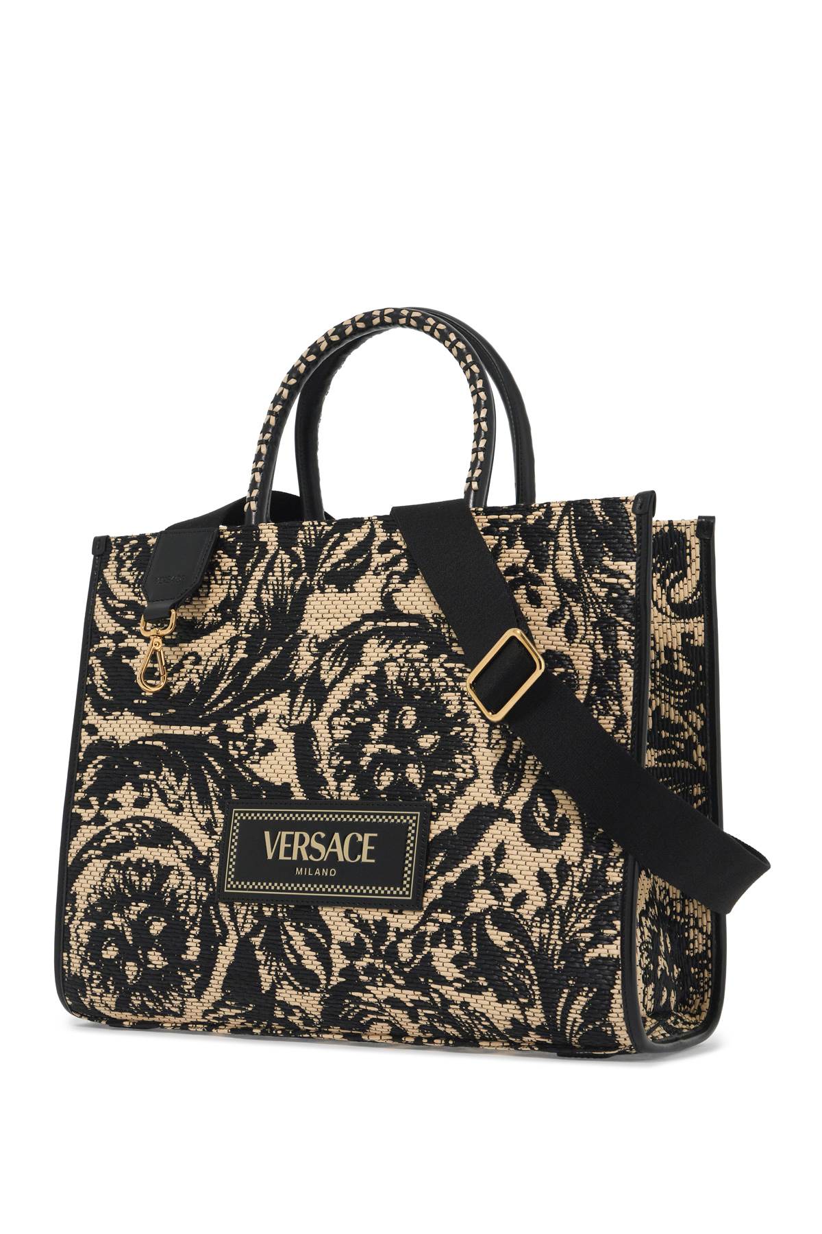 VERSACE Medium Athena Baroque Pattern Tote Handbag