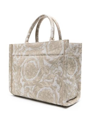 حقيبة يد فيرساتشي الأثينا بتصميم باروك باللون البيج للنساء - SS24