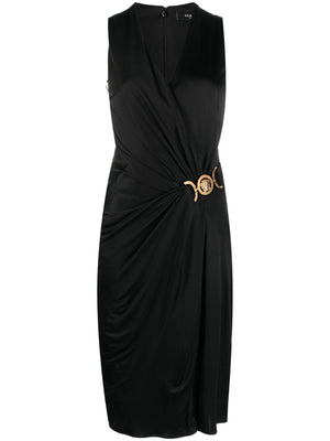 Elegant Black Draped Dress for Women by Versace