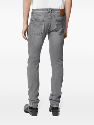 VERSACE Stone Wash Gray Denim Pants for Men