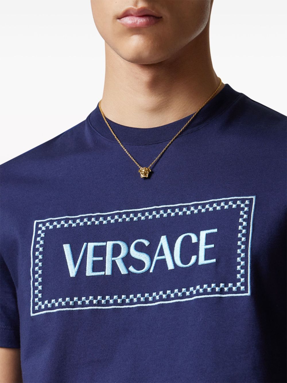 VERSACE Compact Label Logo T-Shirt for Men