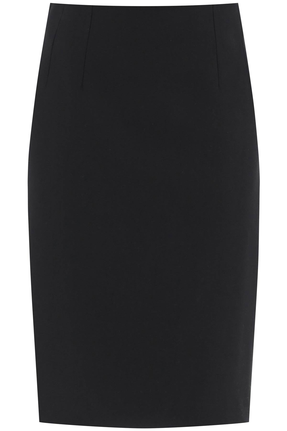 VERSACE Black Wool Pencil Skirt with Back Slit for Women - FW23 Collection