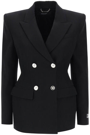 Hourglass Double-Breasted Blazer in Black for Women