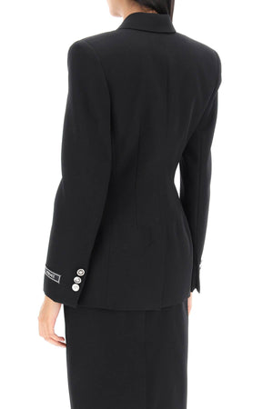 Hourglass Double-Breasted Blazer in Black for Women