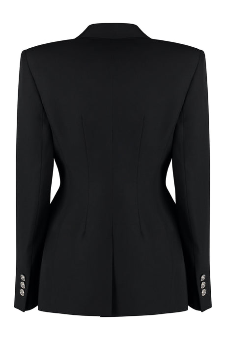 VERSACE Black Wool Single-Breasted Blazer for Women