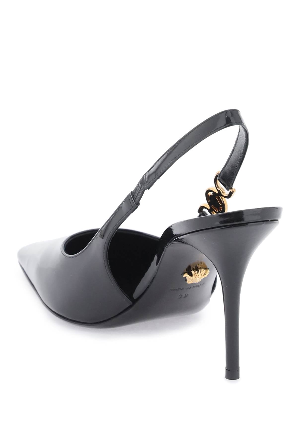 VERSACE Sleek and Sophisticated Black Patent Pumps for Women