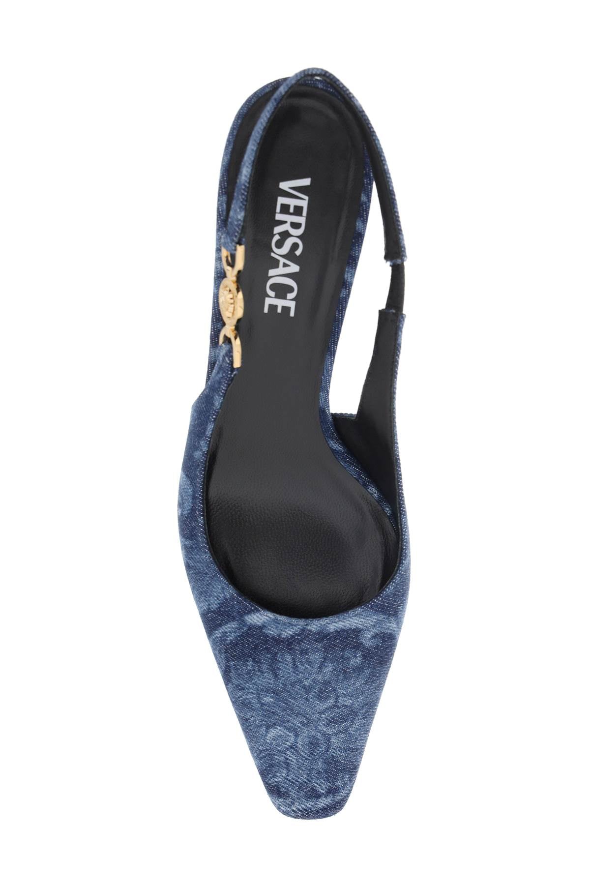 VERSACE Baroque-Print Denim Pumps - 40mm