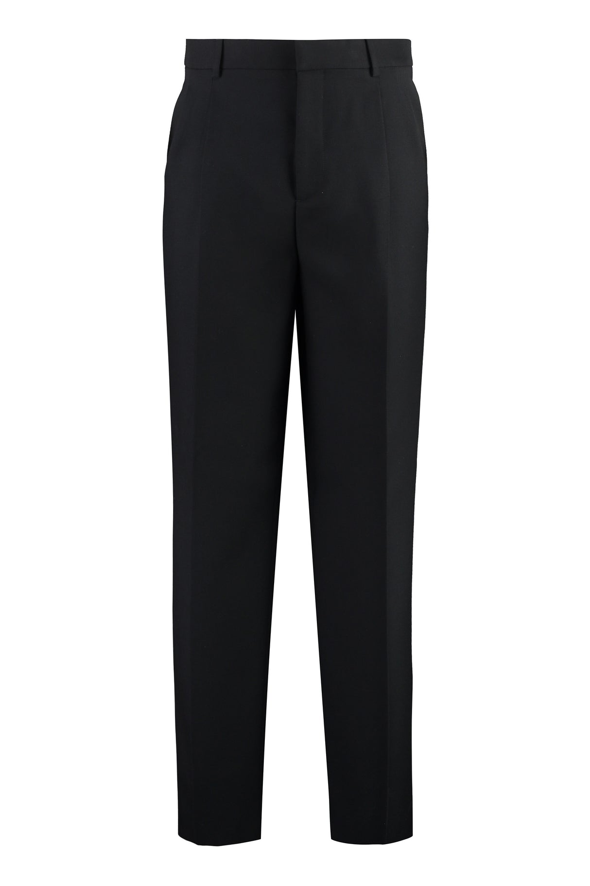 VERSACE Men's Black Wool Trousers for FW23