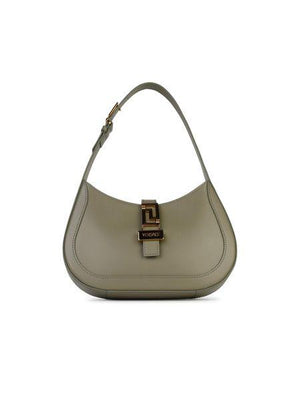 VERSACE Mini Goddess Leather Handbag in Brown