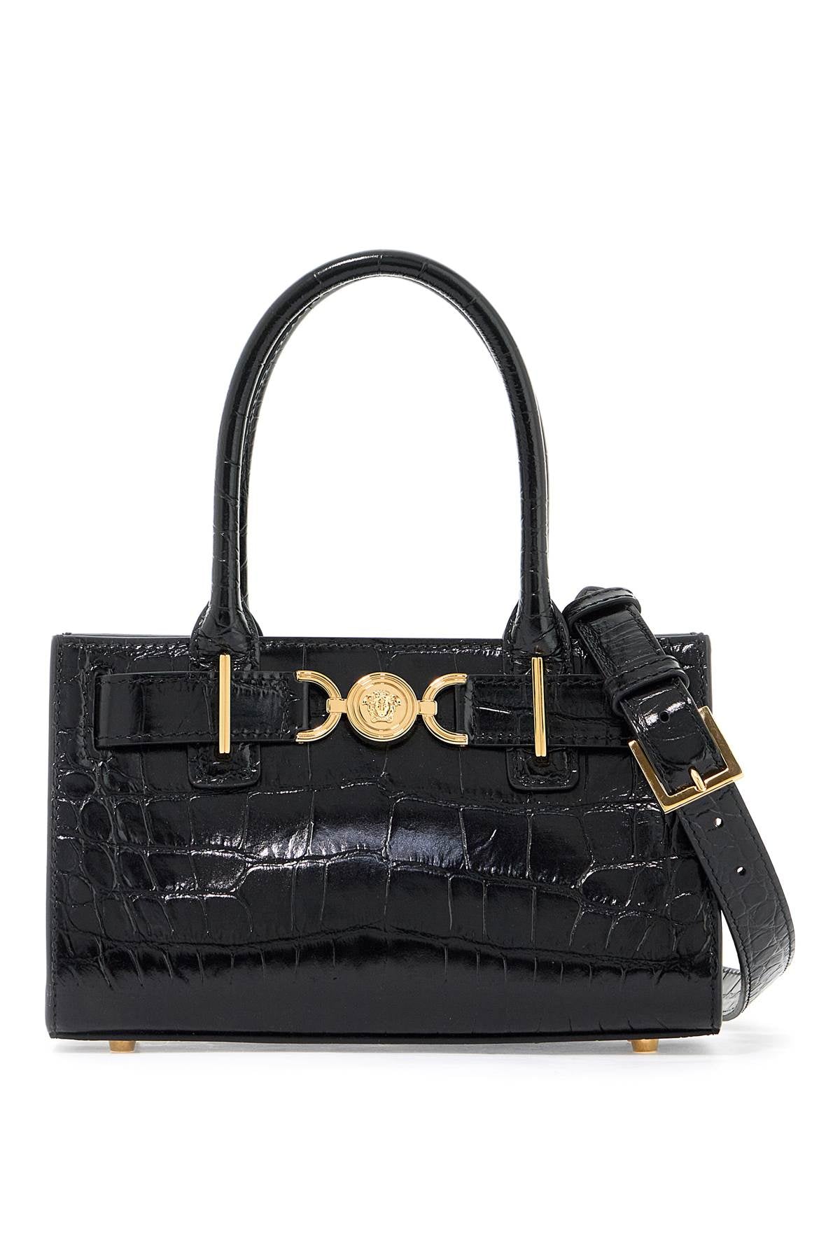 VERSACE Medusa Icon '95 Mini Croc-Embossed Leather Shopper