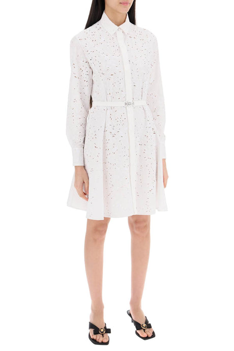 White Textured Sangallo Mini Dress