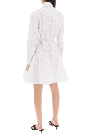 White Textured Sangallo Mini Dress