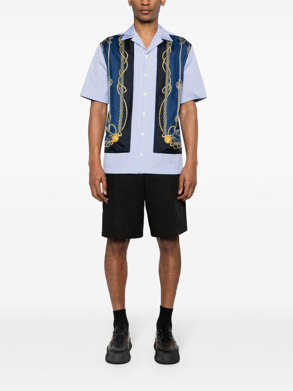 VERSACE Striped Informal Silk and Cotton Shirt for Men