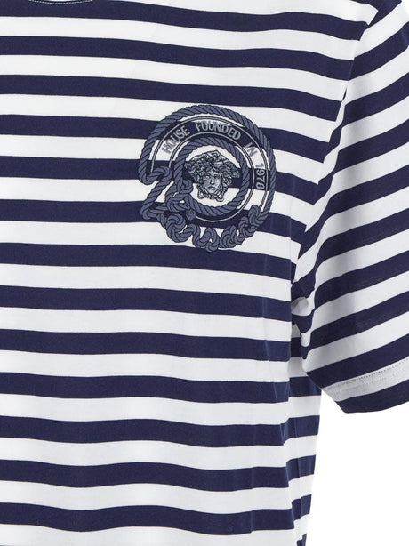 VERSACE Nautical Stripe T-Shirt for Men
