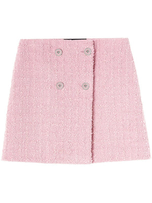 VERSACE Light Pink Tweed Mini Skirt for Women