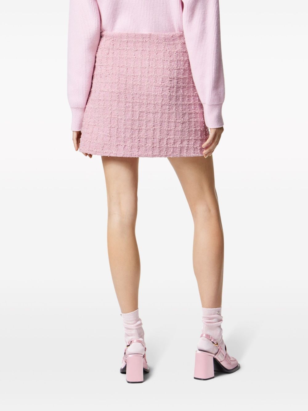 VERSACE Light Pink Tweed Mini Skirt for Women