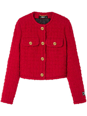 VERSACE Bright Red Tweed Jacket for Women