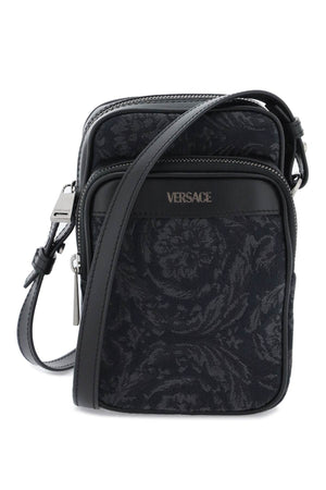 Baroque Crossbody Handbag for Men - Black