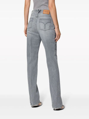 VERSACE Gray Girlfriend Jeans with Medusa Motif for Women