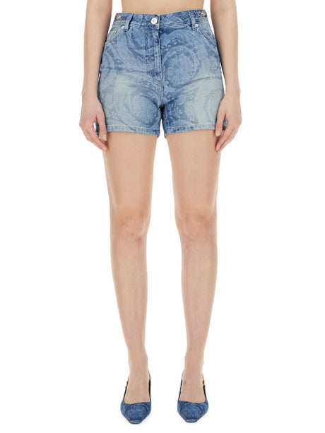 VERSACE Cotton Mini Denim Shorts - Size 27